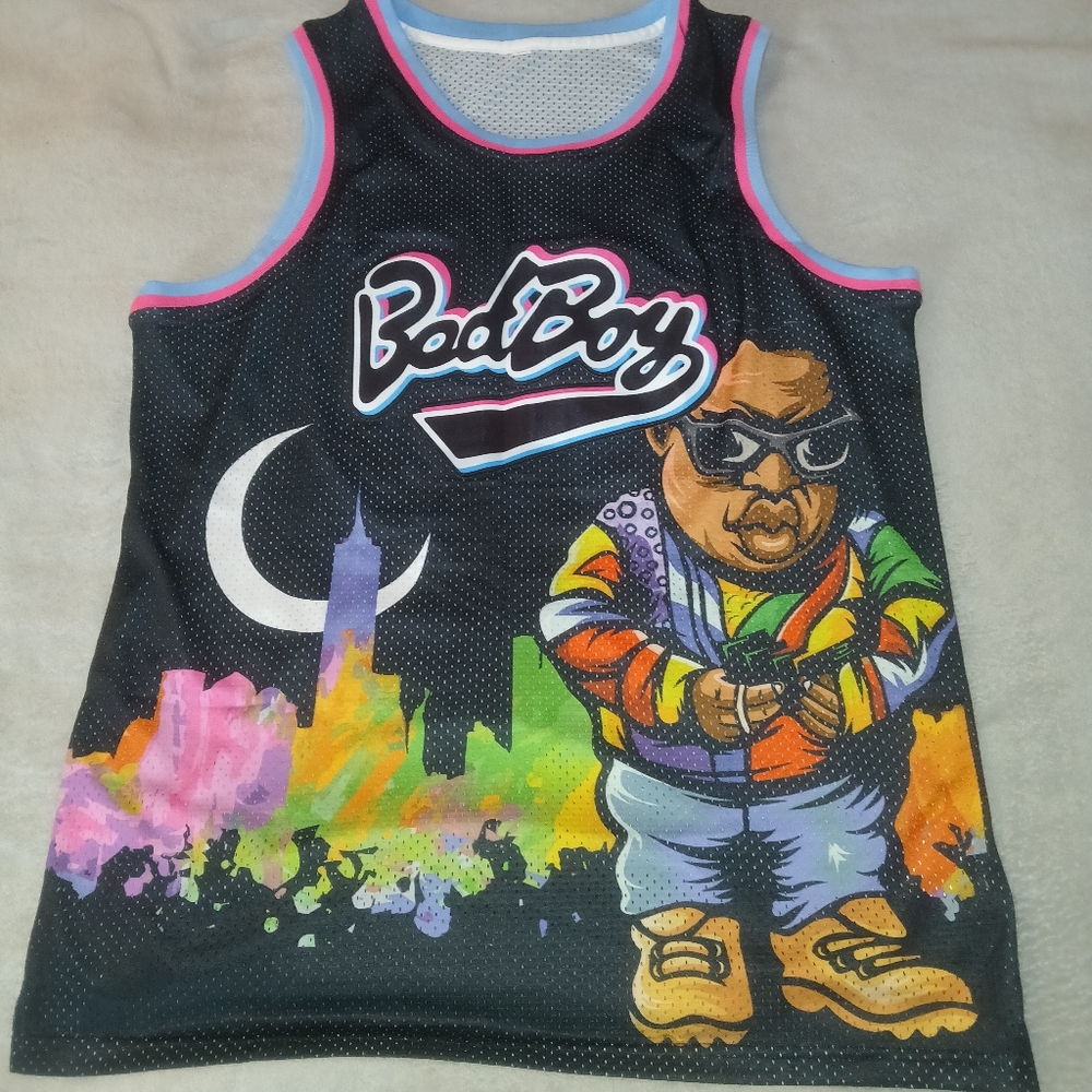 Black and Multi Colored Urban Street Art Jersey Of Biggie Smalls
